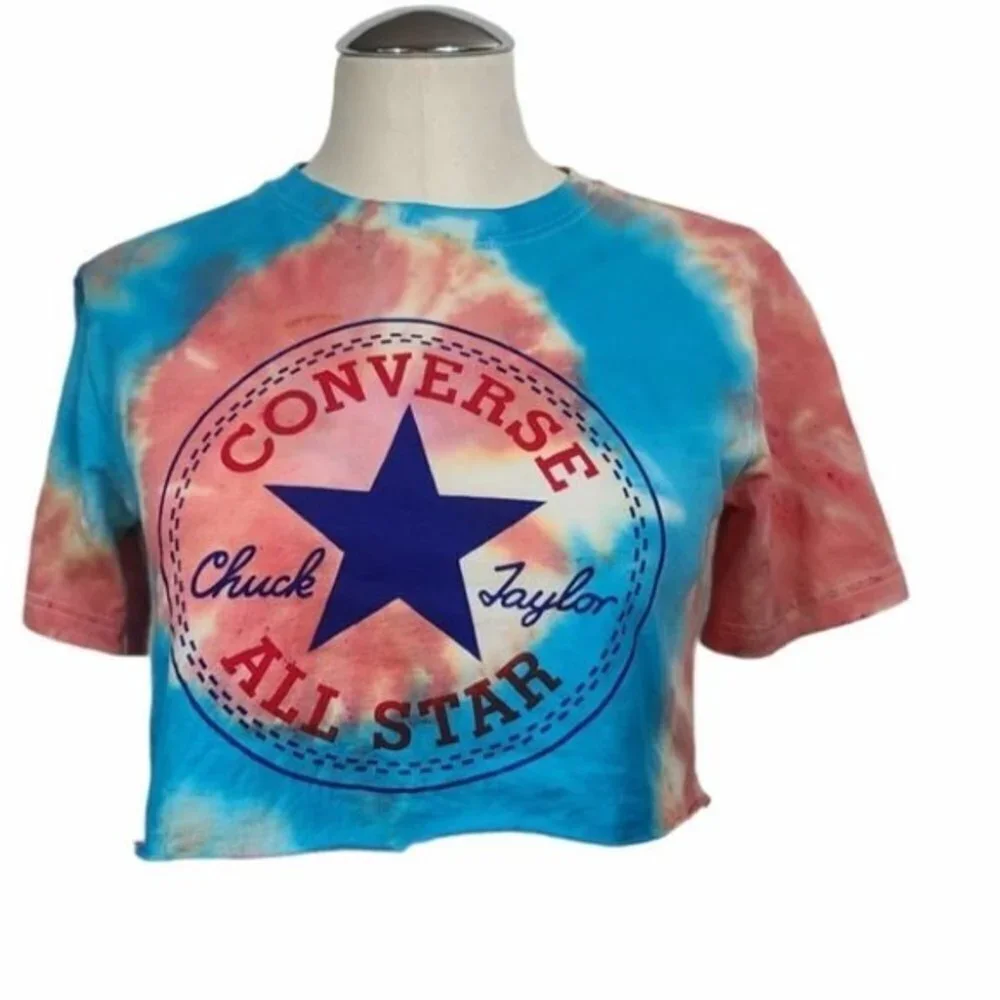 Converse Tie Dye Youth Crop Top Girls L